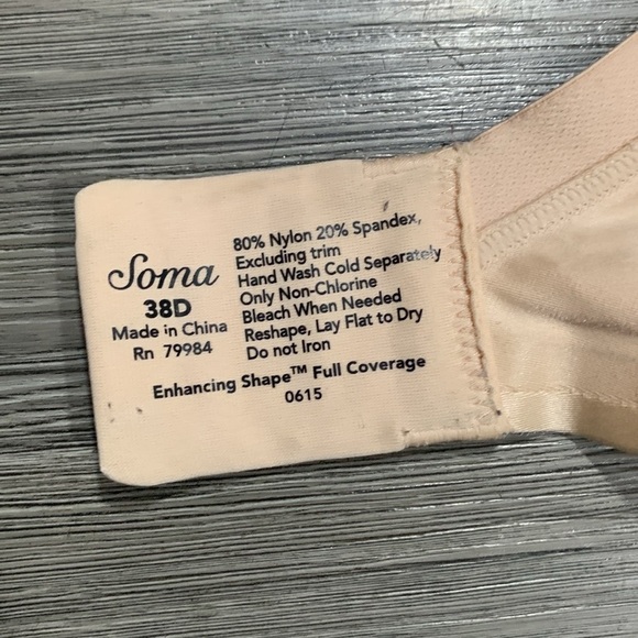Soma Enhancing Shape Full Coverage Underwire Nude/Beige size 38D - Picture 7 of 8